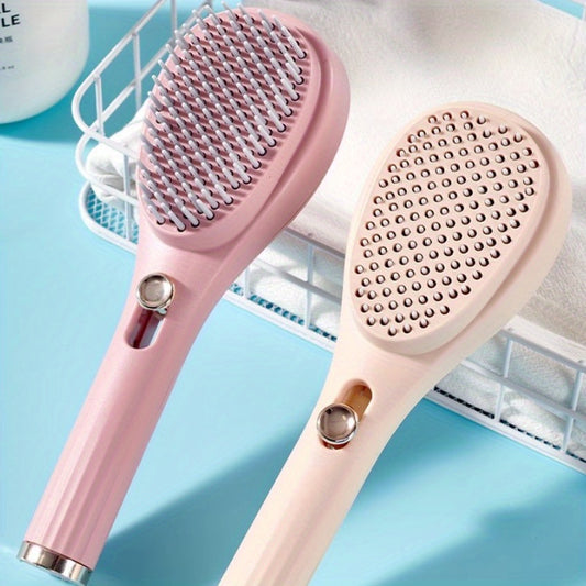 Magic Self-Cleaning Hair Brush - Gentle on Scalp, Portable & Extendable for Easy Cleanup, Anti-Static Massage Comb with Rubber Bristles for All Hair Types, Ideal for Home & Travel