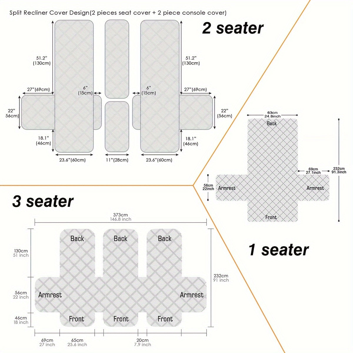 1/4pcs Recliner sofa slipcover, Modern Style, premium quality