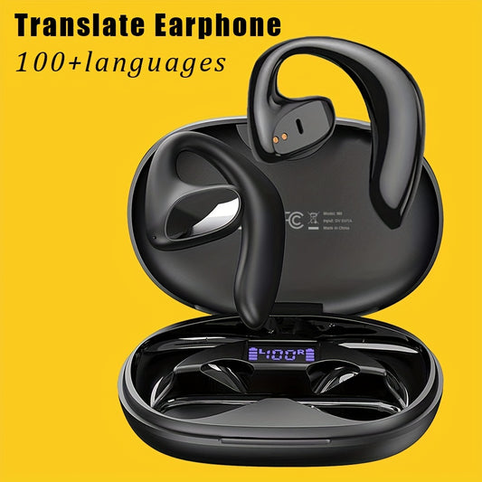 Language Translator Earbud Device Real Time 2-Way Translations Supporting 100+ Languages for Travelling Learning Shopping Business Translations Translation Device