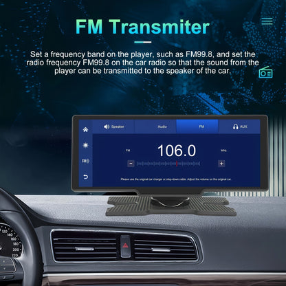 10.26" Wireless Carplayer Portable Car Stereo With Android Auto Voice Control, Portable IPS Touchscreen For Car, Car Audio Receiver With AUX/FM Radio, 1080P Backup Camera + 64G/32G TF Card (optional)