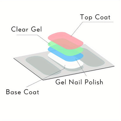 8 Sheets Nail Full Wraps Nail Polish Strips, Pink Nail Glitter