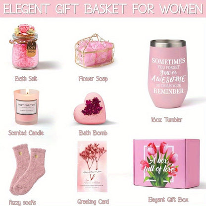 1 Set Women's Spa Gift Basket - Polyester Self-Care and Inspirational Gifts